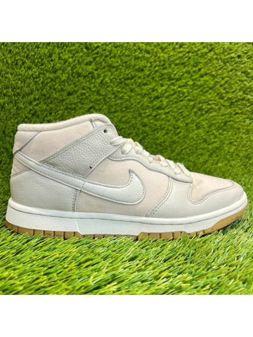Nike Dunk Mid Mens Size 7 Beige Gray White Athletic Basketball Shoes Sneakers
